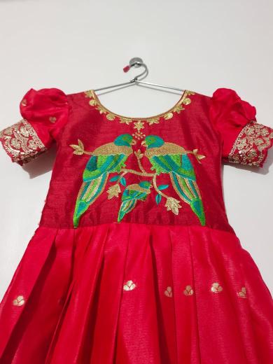 Kids gown silk Surat kidswear market